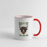 Kaffeetassen zweifarbig mit lässigen Dartsmotiven