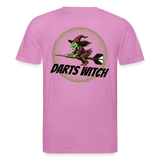 Unisex Darts-T-Shirt Motiv "Darts Witch" (druck hinten) - Pink