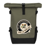 Darts-Rolltop-Rucksack Motiv "Play Stronger" - Olive/Schwarz