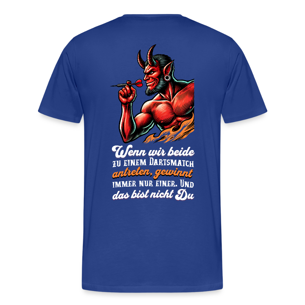 Darts-T-Shirt Motiv "Matchwinner" fuer maenner (Druck hinten, dunkle stoffe) - Königsblau