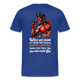 Darts-T-Shirt Motiv "Matchwinner" fuer maenner (Druck hinten, dunkle stoffe) - Königsblau