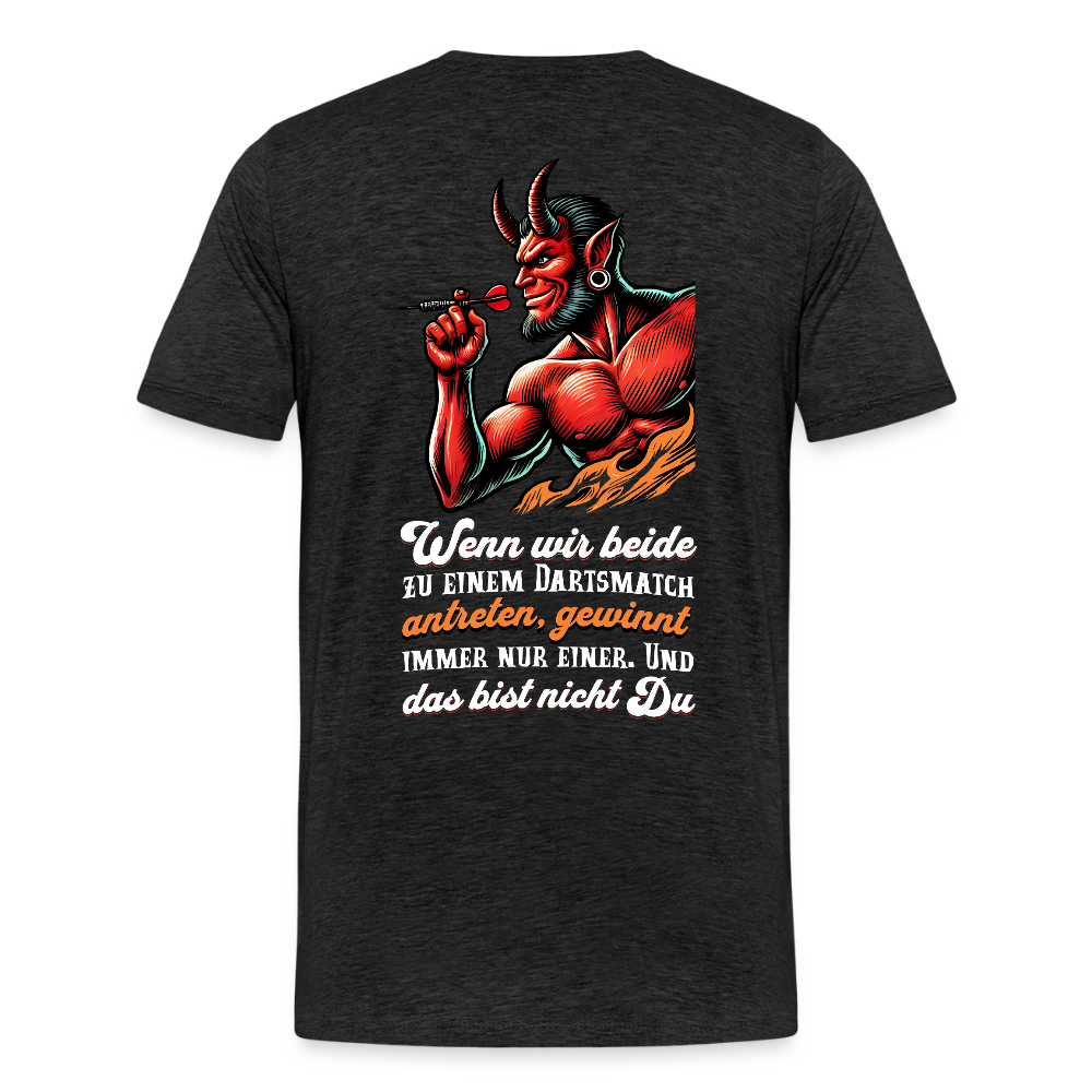 Darts-T-Shirt Motiv "Matchwinner" fuer maenner (Druck hinten, dunkle stoffe) - Anthrazit