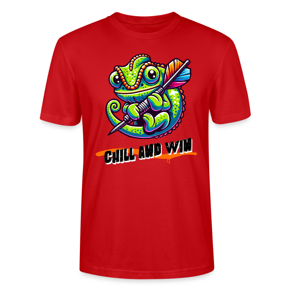 Unisex-T-Shirt Motiv "Chill and Win" (Druck vorne) - Rot