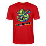 Unisex-T-Shirt Motiv "Chill and Win" (Druck vorne) - Rot