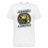 Gildan Fun T-Shirt Motiv "Ha du Grasdaggl" (Druck vorne) - Weiß