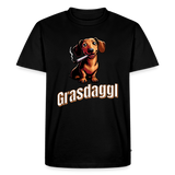 Maenner Fun T-Shirt Motiv "Grasdaggl" (Druck vorne) - Schwarz