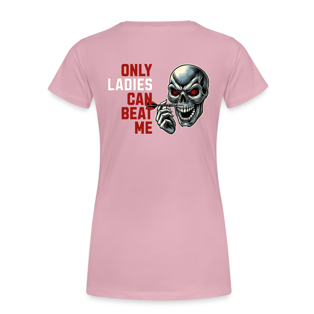 Premium Darts-T-Shirt Motiv "Only Ladies Skull" - Hellrosa