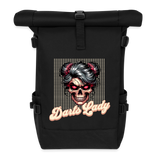 Rolltop Darts-Rucksack Motiv "Darts-Lady" - Schwarz