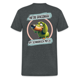 Gildan Fun T-Shirt Motiv "Ha du Grasdaggl" (Druck hinten) - Dunkelgrau meliert