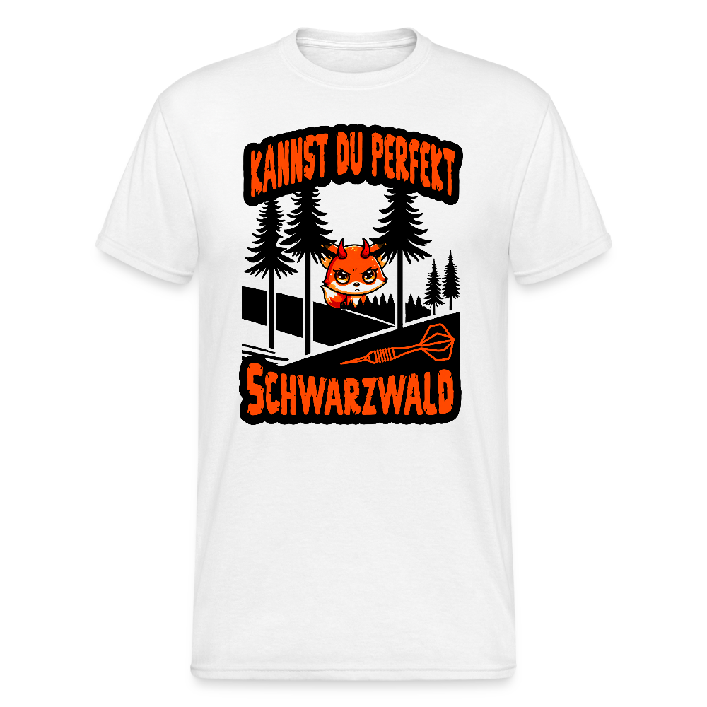 Gildan Heavy Darts-T-Shirt Motiv "Only God" fuer maenner (druck vorne) - Weiß