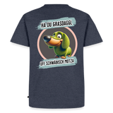 Fun T-Shirt Motiv "Ha du Grasdaggl" - Jeansblau 
