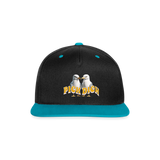 Kontrast Snapback Motiv "Pick Dich" - Schwarz/Türkis