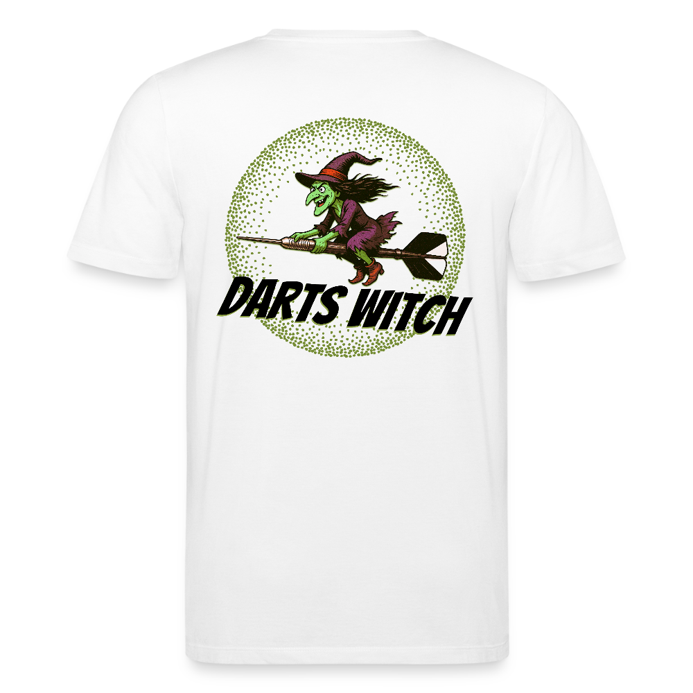 Unisex Darts-T-Shirt Motiv "Darts Witch" (druck hinten) - Weiß