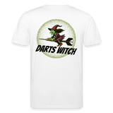 Unisex Darts-T-Shirt Motiv "Darts Witch" (druck hinten) - Weiß