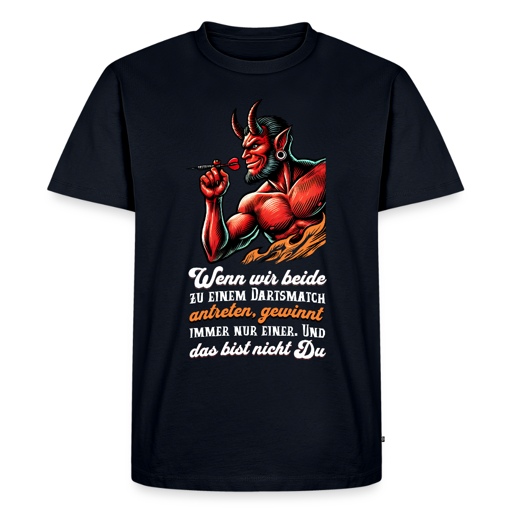 Darts-T-Shirt Motiv "Matchwinner" fuer maenner (Druck vorne, dunkle stoffe) - Navy