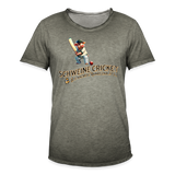 Vintage Darts T-Shirt Motiv "Schweine Cricket" fuer Maenner (druck vorne) - Vintage Khaki