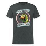 Gildan Fun T-Shirt Motiv "Ha du Grasdaggl" (Druck vorne) - Dunkelgrau meliert