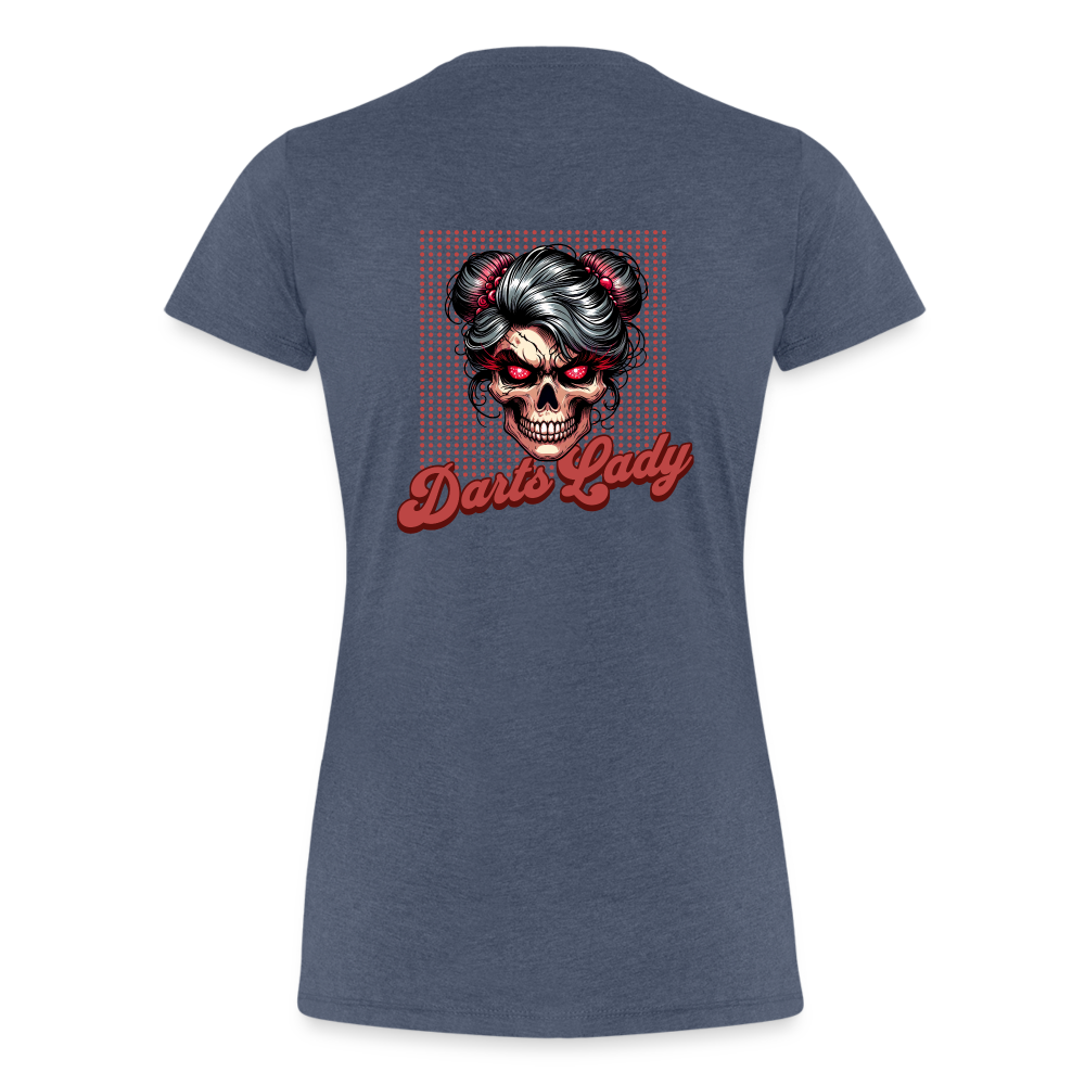Frauen Premium Darts T-Shirt: Darts Lady - Blau meliert