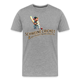 Premium Darts T-Shirt Motiv "Schweine Cricket“ - Grau meliert