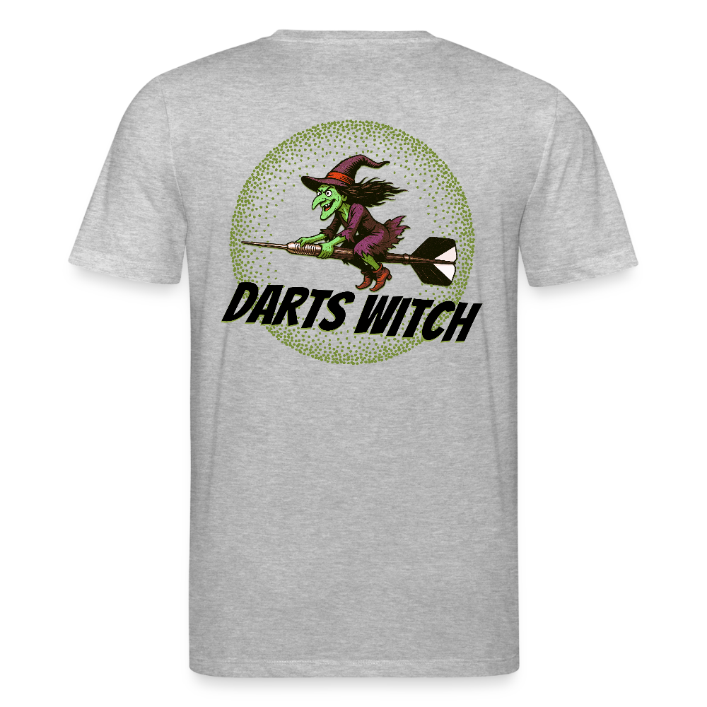 Unisex Darts-T-Shirt Motiv "Darts Witch" (druck hinten) - Grau meliert