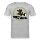 Unisex Darts-T-Shirt Motiv "Darts Witch" (druck hinten) - Grau meliert