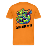 Premium Darts-T-Shirt Motiv „Chill and Win“ - Orange