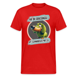 Gildan Fun T-Shirt Motiv "Ha du Grasdaggl" (Druck vorne) - Rot