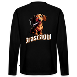Männer Premium Langarmshirt Motiv Grasdaggl fuer Maenner (Druck vorne) - Schwarz
