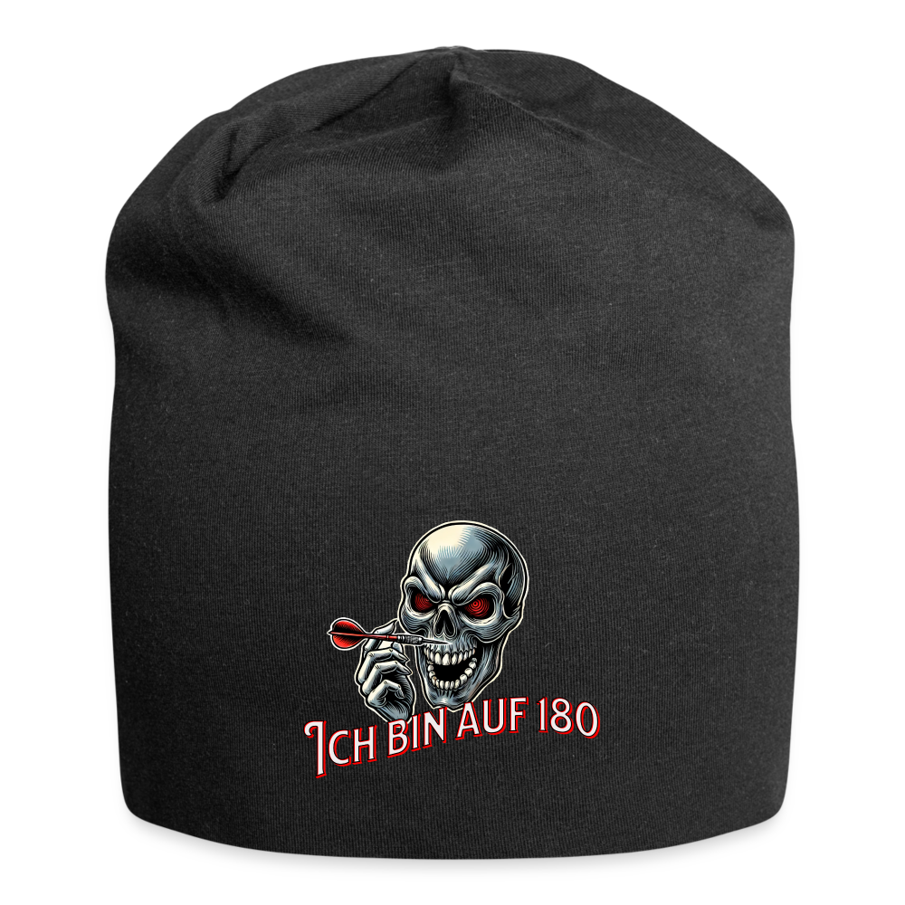 Jersey-Darts-Beanie Motiv "Auf 180" Unisex - Schwarz