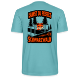 Unixex Darts-T-Shirt Motiv "Schwarzwald Perfekt" (druck hinten) - Pastelltürkis