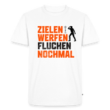Premium-Darts-T-Shirt Motiv "Dartsfluch" (druck vorne) - Weiß