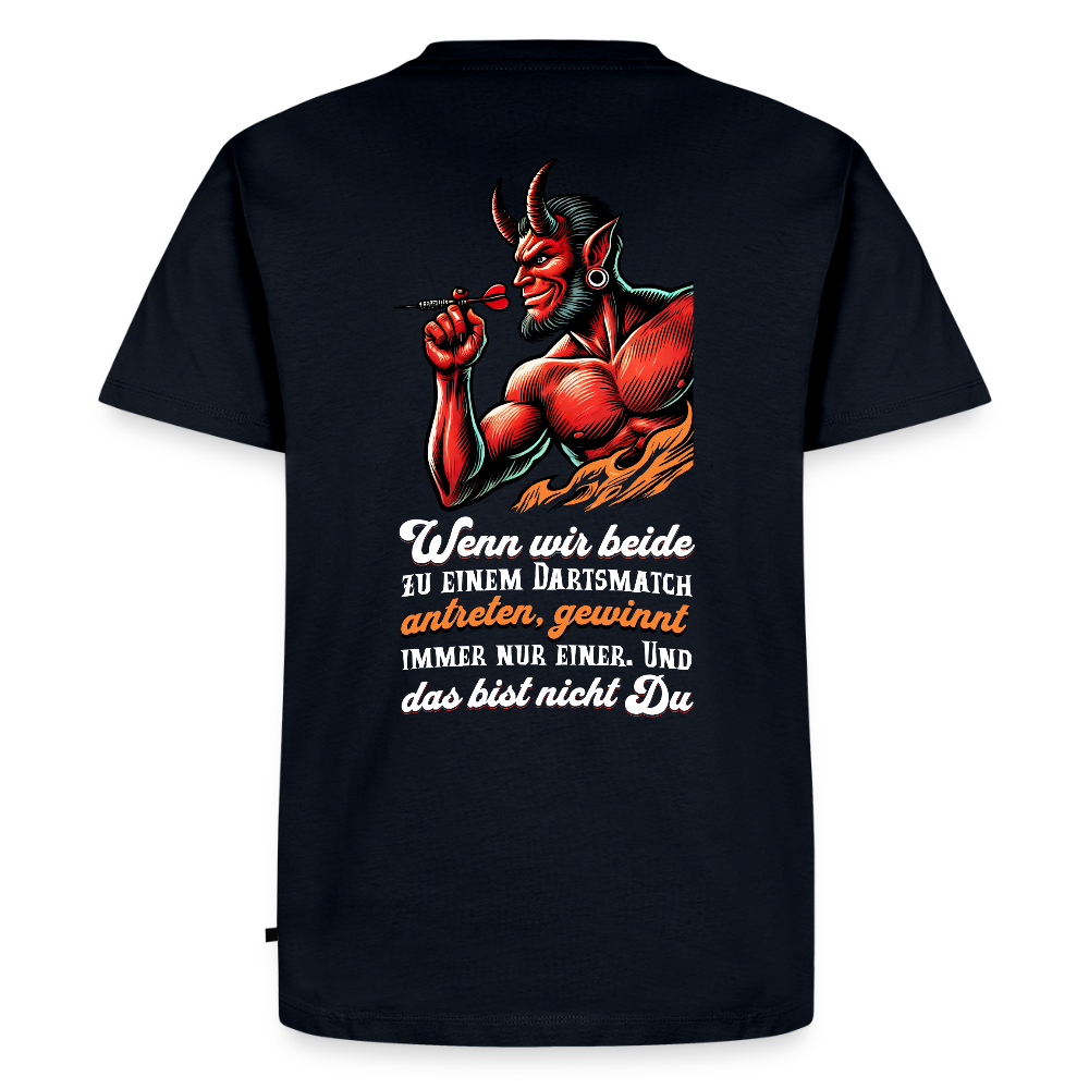 Darts-T-Shirt Motiv "Matchwinner" fuer maenner (Druck hinten, dunkle stoffe) - Navy