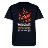 Darts-T-Shirt Motiv "Matchwinner" fuer maenner (Druck hinten, dunkle stoffe) - Navy