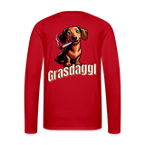 Männer Premium Langarmshirt Motiv Grasdaggl fuer Maenner (Druck vorne) - Rot