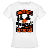 Frauen Darts-T-Shirt Motiv "Schwarzwald Perfekt" (druck vorne) - Weiß