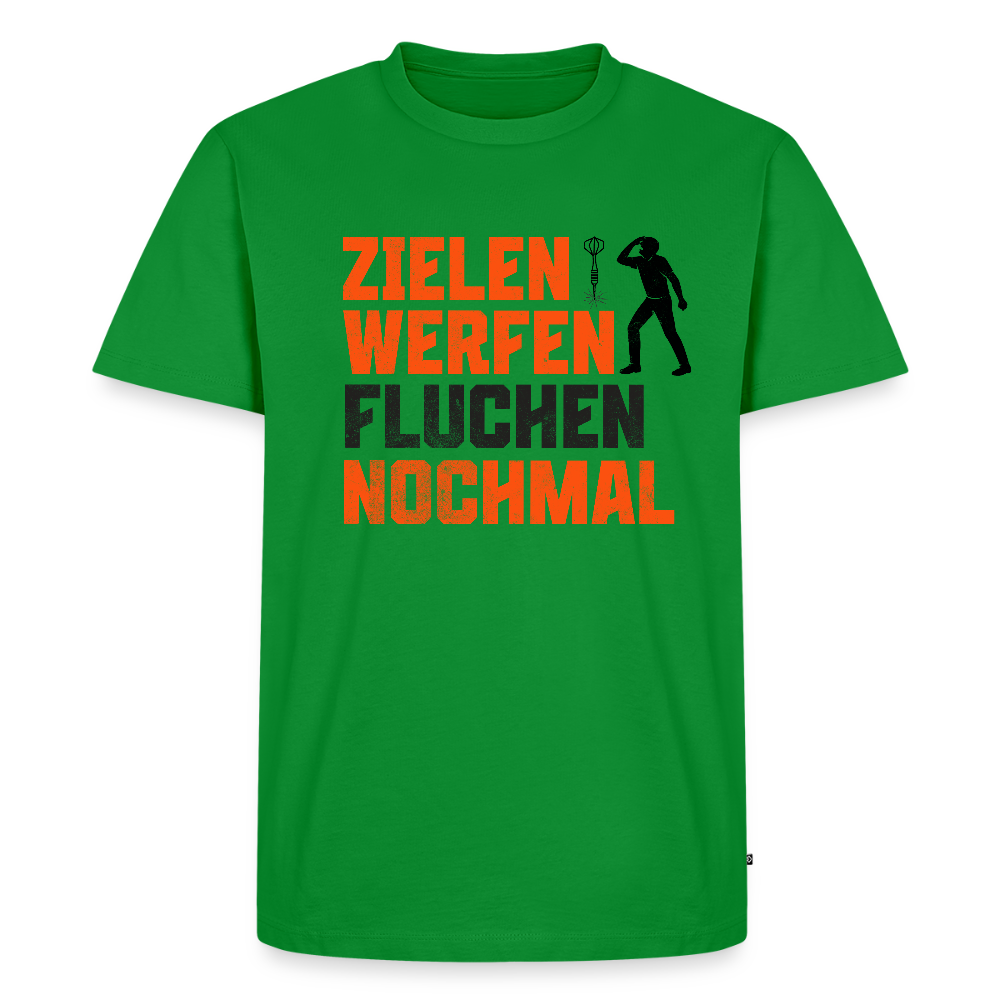Premium-Darts-T-Shirt Motiv "Dartsfluch" (druck vorne) - Grün