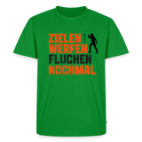 Premium-Darts-T-Shirt Motiv "Dartsfluch" (druck vorne) - Grün