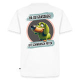 Fun T-Shirt Motiv "Ha du Grasdaggl" - Weiß