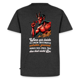 Darts-T-Shirt Motiv "Matchwinner" fuer maenner (Druck hinten, dunkle stoffe) - Anthrazit meliert