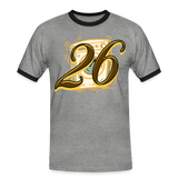 Kontrast Darts T-Shirt Motiv Waschmaschine 1 fuer Maenner druck vorne - Grau meliert/Schwarz