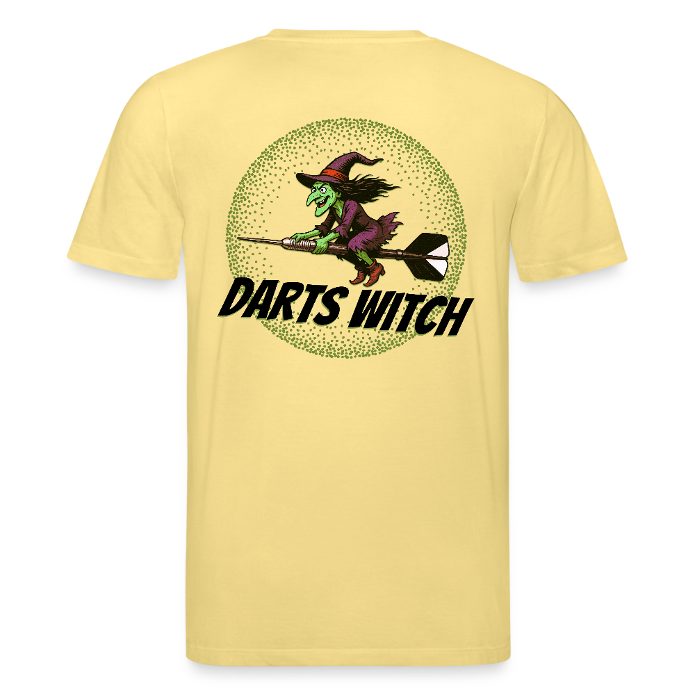 Unisex Darts-T-Shirt Motiv "Darts Witch" (druck hinten) - Gelb Viva 