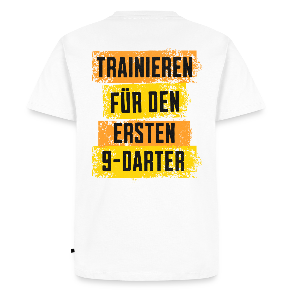 Premium Darts-T-Shirt Motiv „9-Darter“ - Weiß