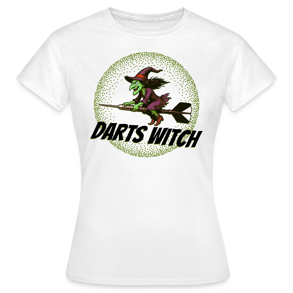 Frauen Darts-T-Shirt Motiv "Darts Witch" (druck vorne) - Weiß