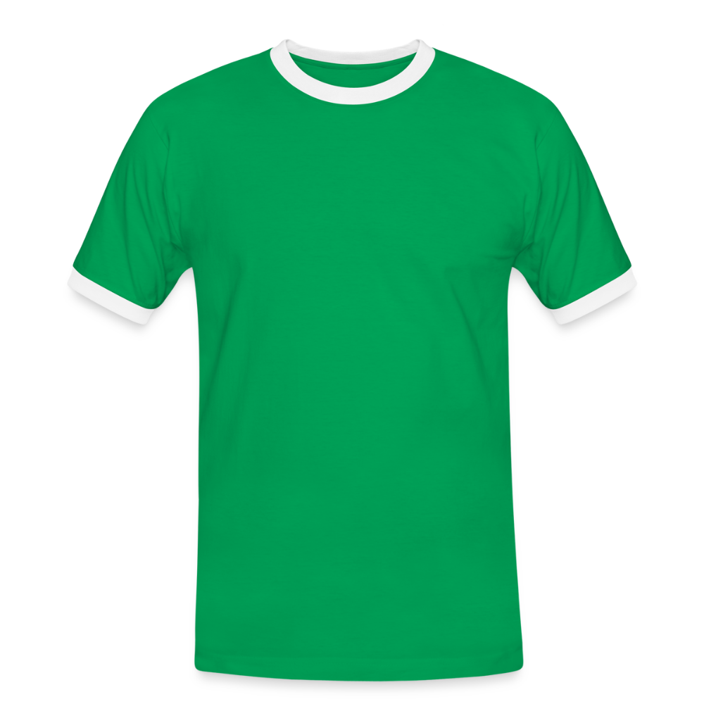 Kontrast Fun T-Shirt fuer Maenner Motiv "Ha du Grasdaggl" (Druck hinten) - Kelly Green/Weiß