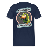 Gildan Fun T-Shirt Motiv "Ha du Grasdaggl" (Druck hinten) - Navy