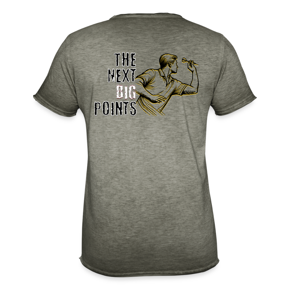 Vintage Darts T-Shirt Motiv "Next Big Points" (Druck hinten) - Vintage Khaki