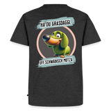 Fun T-Shirt Motiv "Ha du Grasdaggl" - Anthrazit meliert