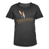 Vintage Darts T-Shirt Motiv "Schweine Cricket" fuer Maenner (druck vorne) - Vintage Schwarz