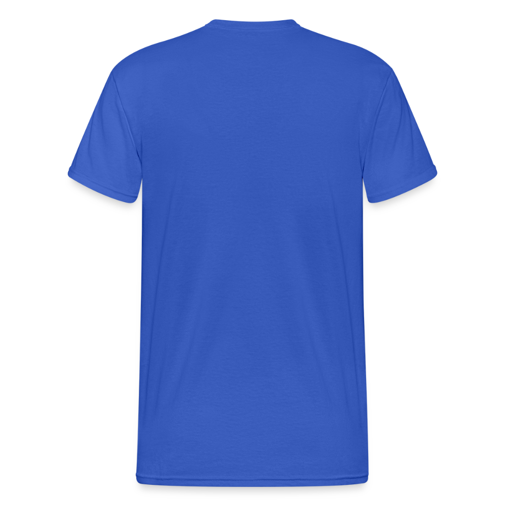 Gildan Heavy Darts-T-Shirt Motiv "Only God" fuer maenner (druck vorne) - Königsblau