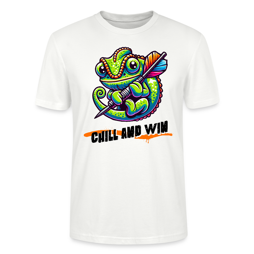 Unisex-T-Shirt Motiv "Chill and Win" (Druck vorne) - Weiß